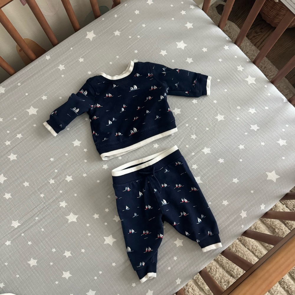 CUTE BABY SET | Janie and Jack BABY SAILBOAT  SWEATSHIRT AND JOGGERS